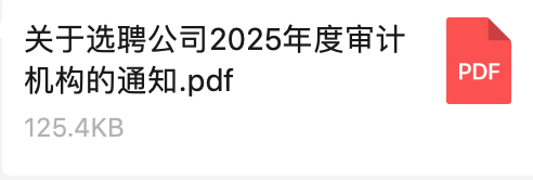 關於（yú）選聘公司2025年度審計機構的（de）通知（zhī）